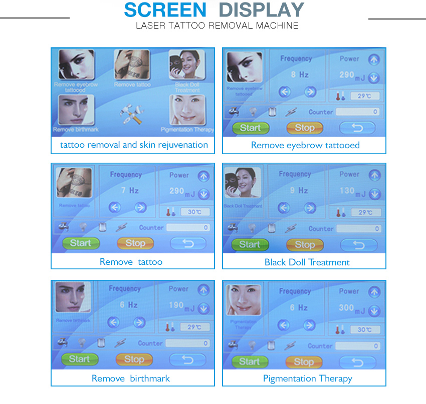 tattoo removal machine screen