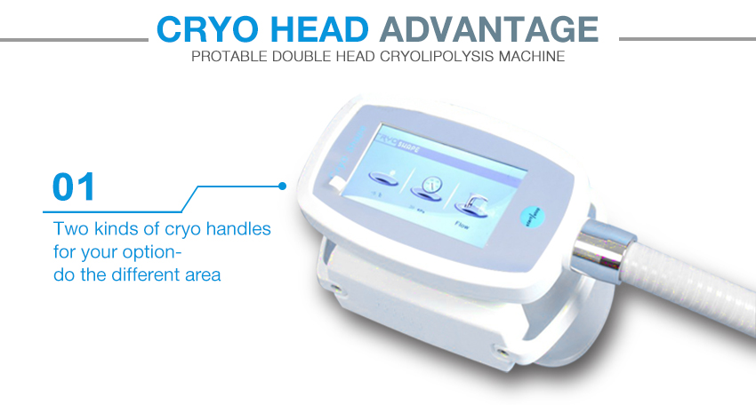 Home cryolipolysis machine with double cryo handle
