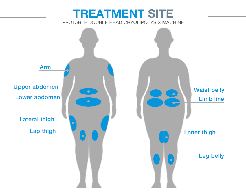 Home cryolipolysis machine with double cryo handle