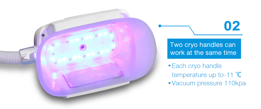 Home cryolipolysis machine with double cryo handle