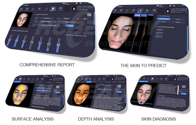 Beauty Salon Spa Portable Style Skin Analysis Machine Facial Skin Analyzer