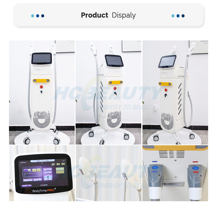 Clinic Use Vertical Opt Shr Ipl Machine Hair Removal Skin Treatment With 2 Handles 