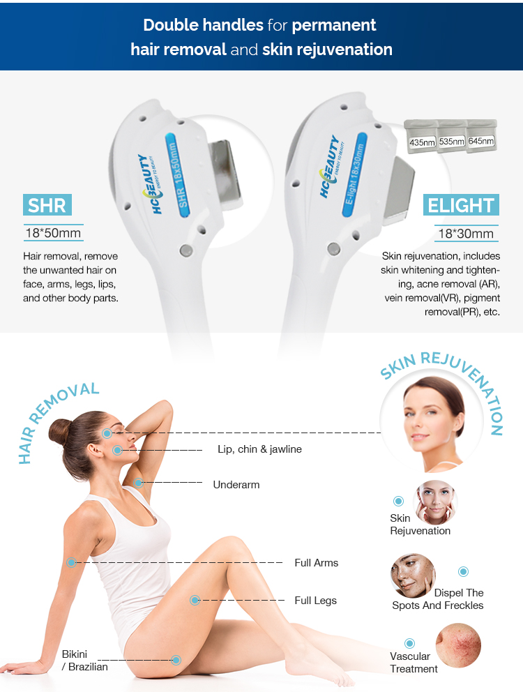 Professional E-light Shr Ipl for Skin And Hair Removal