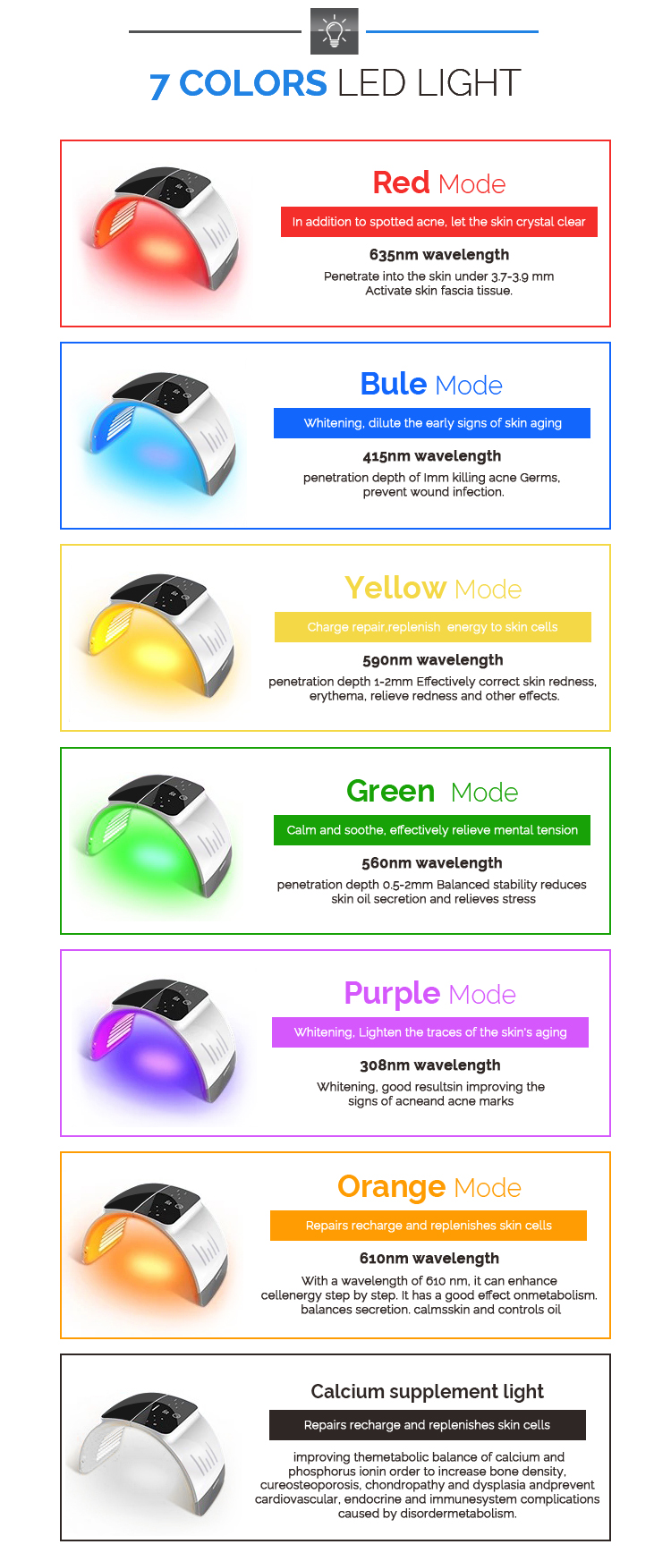 New Skin Care Led Light Therapy Photon Face Neck Machine FM9