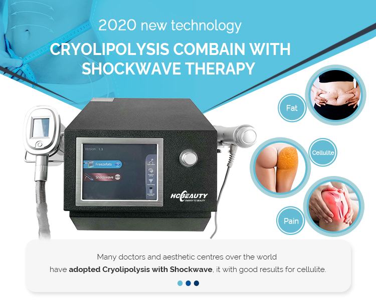 2 in 1 system cryogenic shockwave machine for pain and slimming for sale