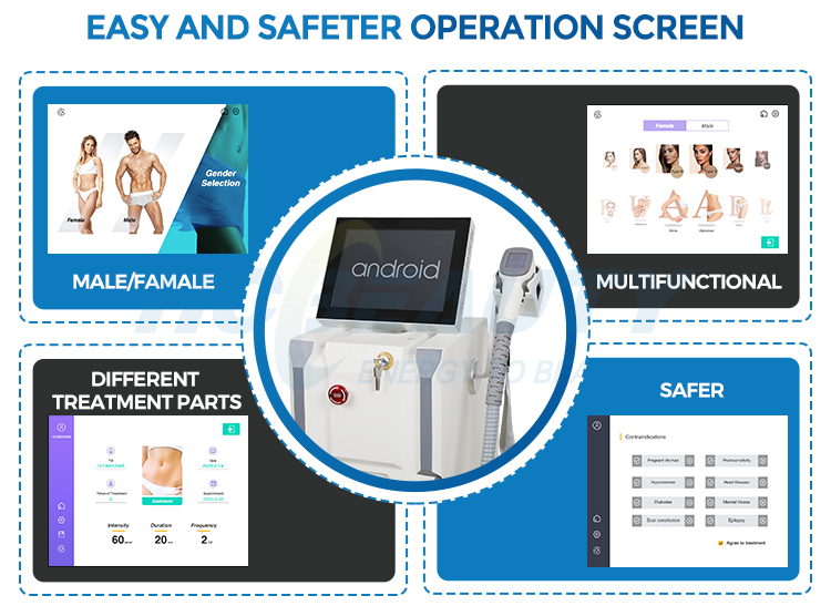 HCBEAUTY DL107 New Arrival Intelligent Android System Diode Laser Hair Removal