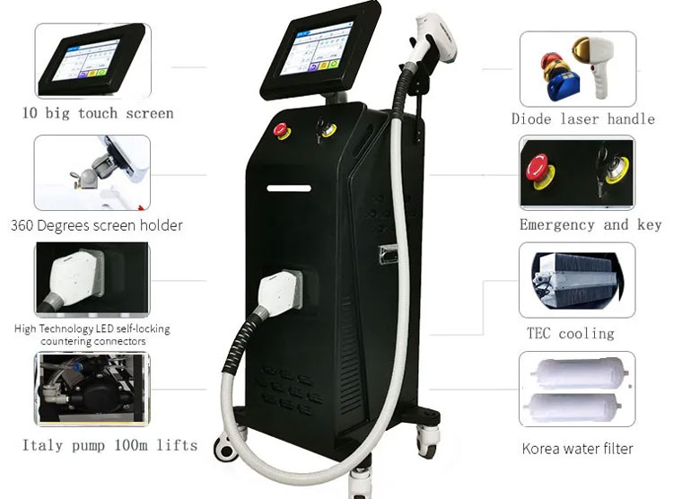 755 808 1064nm Diode Laser Hair Removal Machine